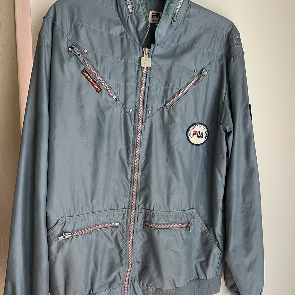 Fila Gray Windbreaker Jacket Vintage